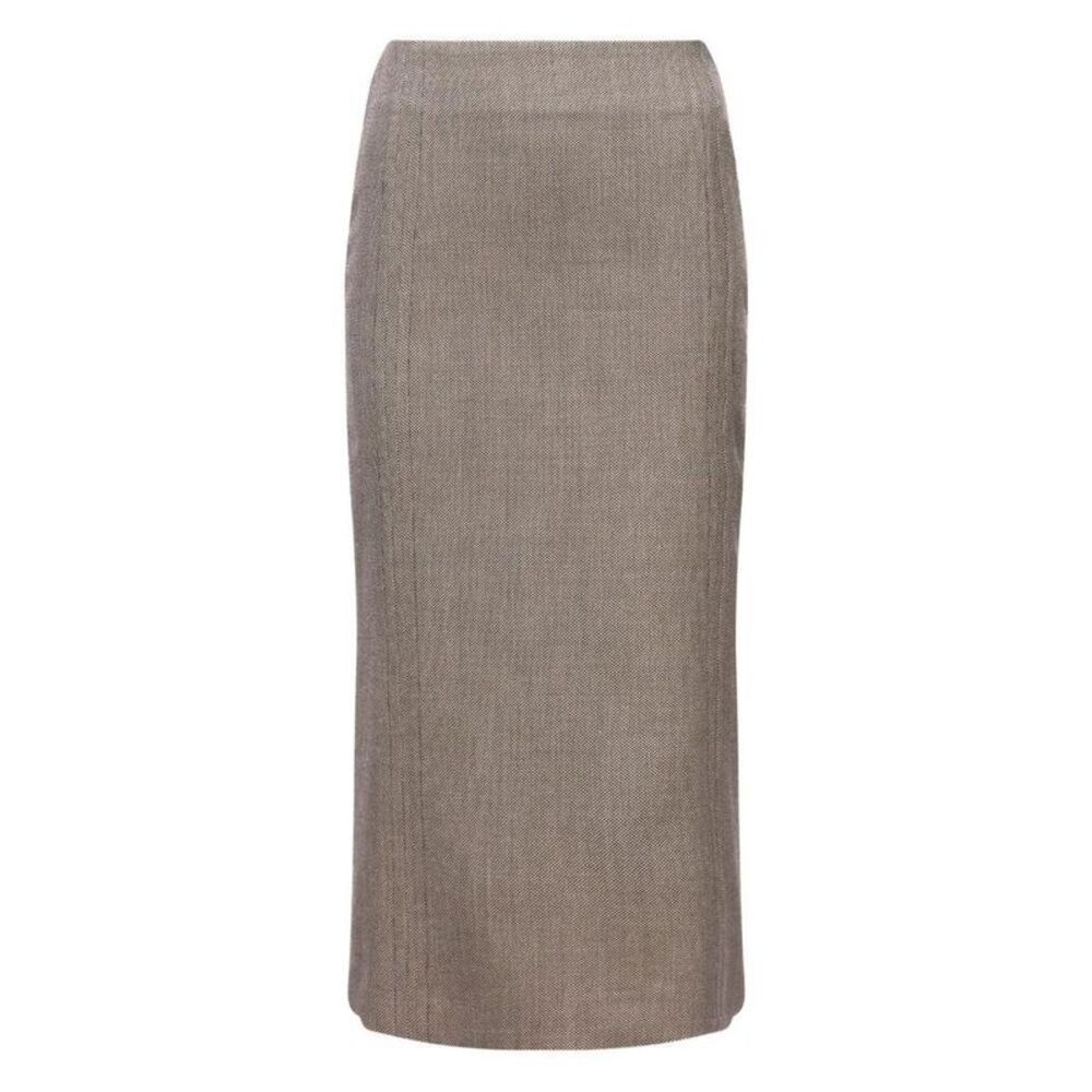 MM6 MAISON MARGIELA Women's Textured Straight-Fit Midi Skirt Women BROWN Skirts